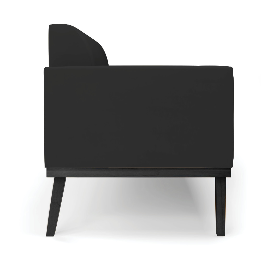 Poltrona Namoradeira Decorativa Isabella Pés Fixo em Madeira Preto Veludo Preto G19 - Gran Belo