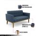 Poltrona Namoradeira Decorativa Karen Pés Fixo em Madeira Castanho Suede Azul Marinho G19 - Gran Belo