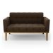 Poltrona Namoradeira Decorativa Karen Pés Fixo em Madeira Castanho Suede Marrom 19 - Gran Belo
