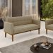 Poltrona Namoradeira Decorativa Karen Pés Fixo em Madeira Castanho Suede Nude G19 - Gran Belo