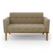 Poltrona Namoradeira Decorativa Karen Pés Fixo em Madeira Castanho Suede Nude G19 - Gran Belo