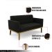 Poltrona Namoradeira Decorativa Karen Pés Fixo em Madeira Castanho Suede Preto G19 - Gran Belo