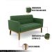 Poltrona Namoradeira Decorativa Karen Pés Fixo em Madeira Castanho Suede Verde G19 - Gran Belo