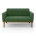 Poltrona Namoradeira Decorativa Karen Pés Fixo em Madeira Castanho Suede Verde G19 - Gran Belo