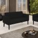 Poltrona Namoradeira Decorativa Karen Pés Fixo em Madeira Preto Linho Preto G19 - Gran Belo