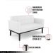 Poltrona Namoradeira Decorativa Karen Pés Fixo em Madeira Preto PU Branco G19 - Gran Belo