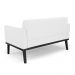 Poltrona Namoradeira Decorativa Karen Pés Fixo em Madeira Preto PU Branco G19 - Gran Belo