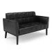 Poltrona Namoradeira Decorativa Karen Pés Fixo em Madeira Preto PU Preto Brilho G19 - Gran Belo