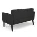 Poltrona Namoradeira Decorativa Karen Pés Fixo em Madeira Preto PU Preto G19 - Gran Belo