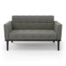 Poltrona Namoradeira Decorativa Karen Pés Fixo em Madeira Preto Suede Grafite G19 - Gran Belo
