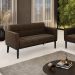 Poltrona Namoradeira Decorativa Karen Pés Fixo em Madeira Preto Suede Marrom 19 - Gran Belo
