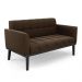 Poltrona Namoradeira Decorativa Karen Pés Fixo em Madeira Preto Suede Marrom 19 - Gran Belo