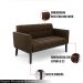 Poltrona Namoradeira Decorativa Karen Pés Fixo em Madeira Preto Suede Marrom 19 - Gran Belo
