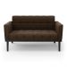 Poltrona Namoradeira Decorativa Karen Pés Fixo em Madeira Preto Suede Marrom 19 - Gran Belo