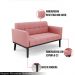 Poltrona Namoradeira Decorativa Karen Pés Fixo em Madeira Preto Suede Rose G19 - Gran Belo