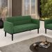 Poltrona Namoradeira Decorativa Karen Pés Fixo em Madeira Preto Suede Verde G19 - Gran Belo