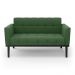 Poltrona Namoradeira Decorativa Karen Pés Fixo em Madeira Preto Suede Verde G19 - Gran Belo