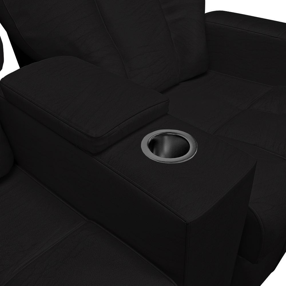 Poltrona Reclinável 2 Lugares para Sala de Cinema Pequim PU Preto G23 - Gran Belo