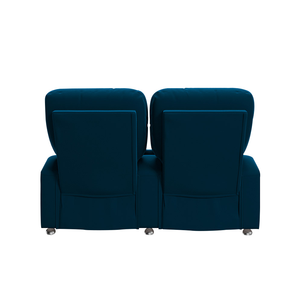 Poltrona Reclinável 2 Lugares para Sala de Cinema Pequim Veludo Azul Marinho G23 - Gran Belo