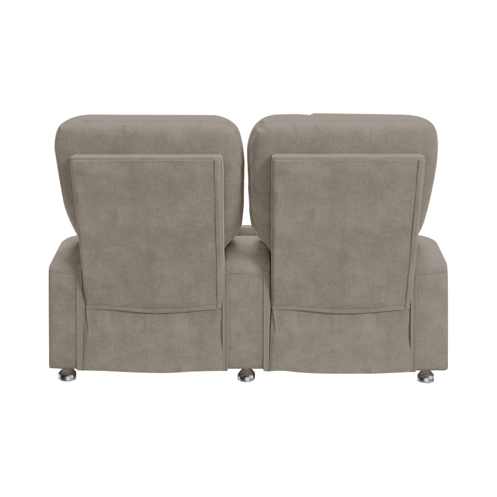 Poltrona Reclinável 2 Lugares para Sala de Cinema Pequim Veludo Capuccino G23 - Gran Belo