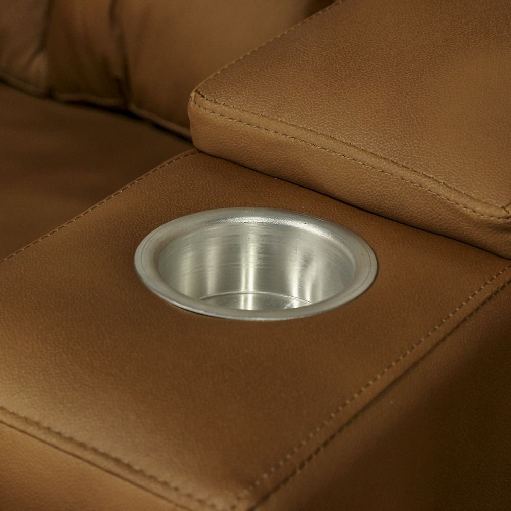 Poltrona Reclinável 3 lugares para Sala de Cinema Pequim Corano Caramelo - Gran Belo