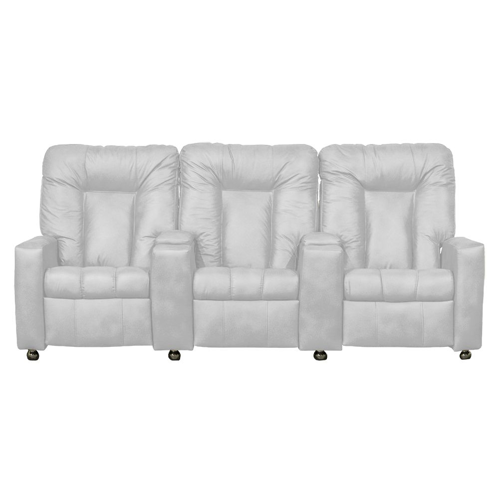 Poltrona Reclinável 3 lugares para Sala de Cinema Pequim PU Branco G23 - Gran Belo