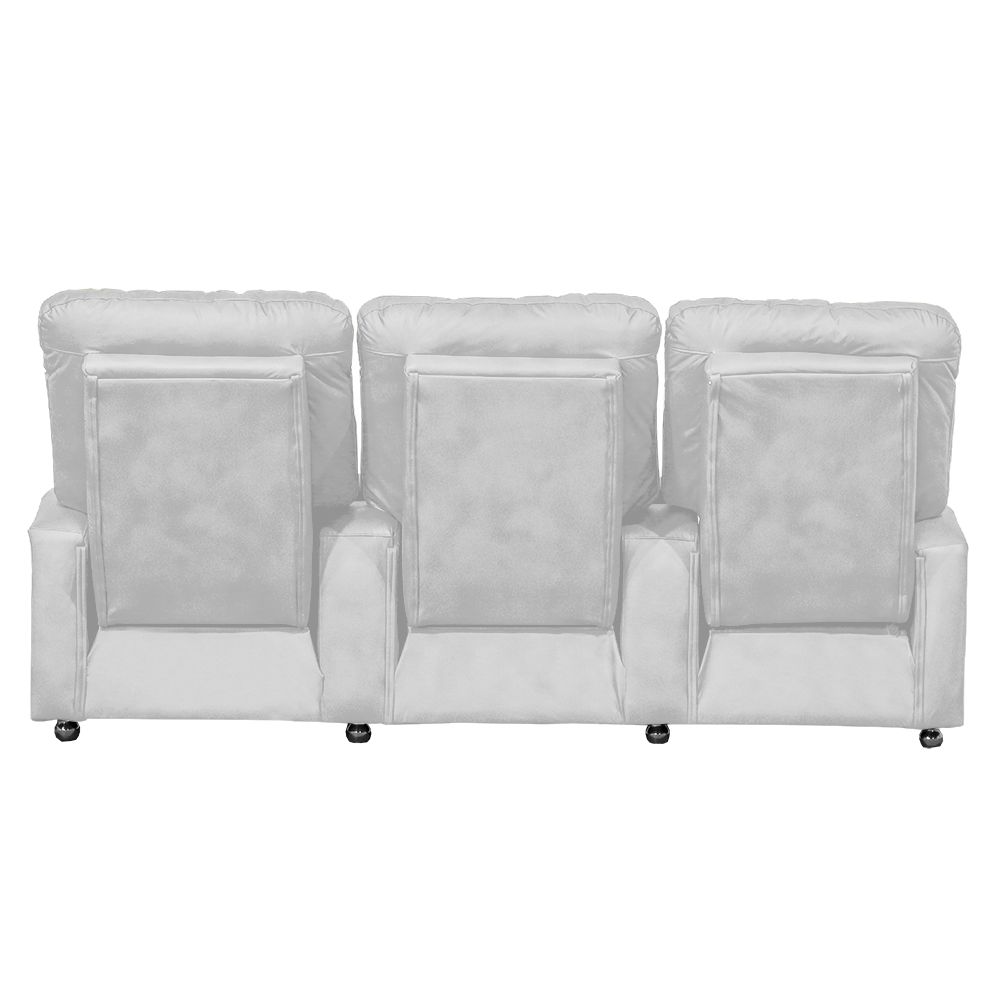 Poltrona Reclinável 3 lugares para Sala de Cinema Pequim PU Branco G23 - Gran Belo