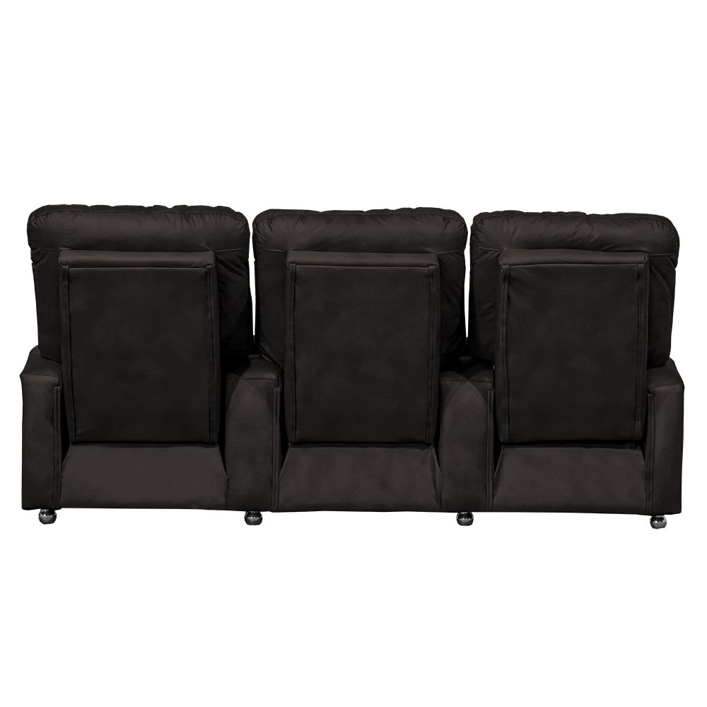 Poltrona Reclinável 3 lugares para Sala de Cinema Pequim PU Marrom G23 - Gran Belo