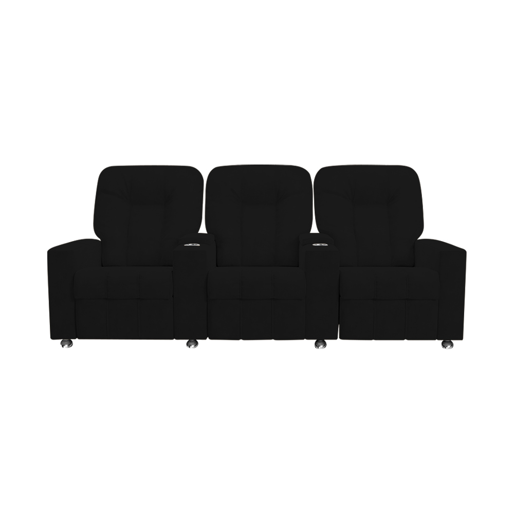 Poltrona Reclinável 3 lugares para Sala de Cinema Pequim Veludo Preto G23 - Gran Belo