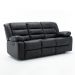 Poltrona Reclinável Manual de Cinema Hollywood 3 Lugares Porta Copos/Massagem/Aquecimento PU Preto G31 - Gran Belo
