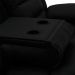 Poltrona Reclinável Manual de Cinema Hollywood 3 Lugares Porta Copos/Massagem/Aquecimento PU Preto G31 - Gran Belo