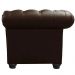 Poltrona Sala de Estar Chesterfield com Pés Madeira Couro Capucino G40 - Gran Belo
