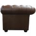 Poltrona Sala de Estar Chesterfield com Pés Madeira Couro Marrom - Gran Belo