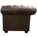 Poltrona Sala de Estar Chesterfield com Pés Madeira Couro Marrom G40 - Gran Belo