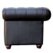 Poltrona Sala de Estar Chesterfield com Pés Madeira Couro Preto - Gran Belo