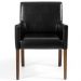 Poltrona Sala de Estar Decorativa Base Madeira Liverpool PU Sintético Preto G15 - Gran Belo