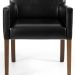 Poltrona Sala de Estar Decorativa Base Madeira Liverpool PU Sintético Preto G15 - Gran Belo