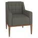Poltrona Sala de Estar Decorativa Base Madeira Madonna Suede Grafite G52 - Gran Belo