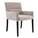Poltrona Sala de Estar Decorativa Base Madeira Vicenza Veludo Nude G15 - Gran Belo