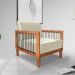Poltrona Sala de Estar Pés Madeira Maciça Corda Náutica Preta 75cm Manila PU Bege G63 - Gran Belo