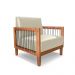 Poltrona Sala de Estar Pés Madeira Maciça Corda Náutica Preta 75cm Manila PU Bege G63 - Gran Belo