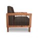 Poltrona Sala de Estar Pés Madeira Maciça Corda Náutica Preta 75cm Manila PU Marrom G63 - Gran Belo