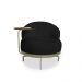 Poltrona Sala de Estar Pés em Ferro Champagne Giratória Braço Madeira Maciça 86cm Banff Bouclê Preto G63 - Gran Belo