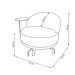Poltrona Sala de Estar Pés em Ferro Champagne Giratória Braço Madeira Maciça 86cm Banff Bouclê Terracota G63 - Gran Belo