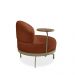 Poltrona Sala de Estar Pés em Ferro Champagne Giratória Braço Madeira Maciça 86cm Banff Bouclê Terracota G63 - Gran Belo
