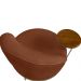 Poltrona Sala de Estar Pés em Ferro Champagne Giratória Braço Madeira Maciça 86cm Banff Bouclê Terracota G63 - Gran Belo
