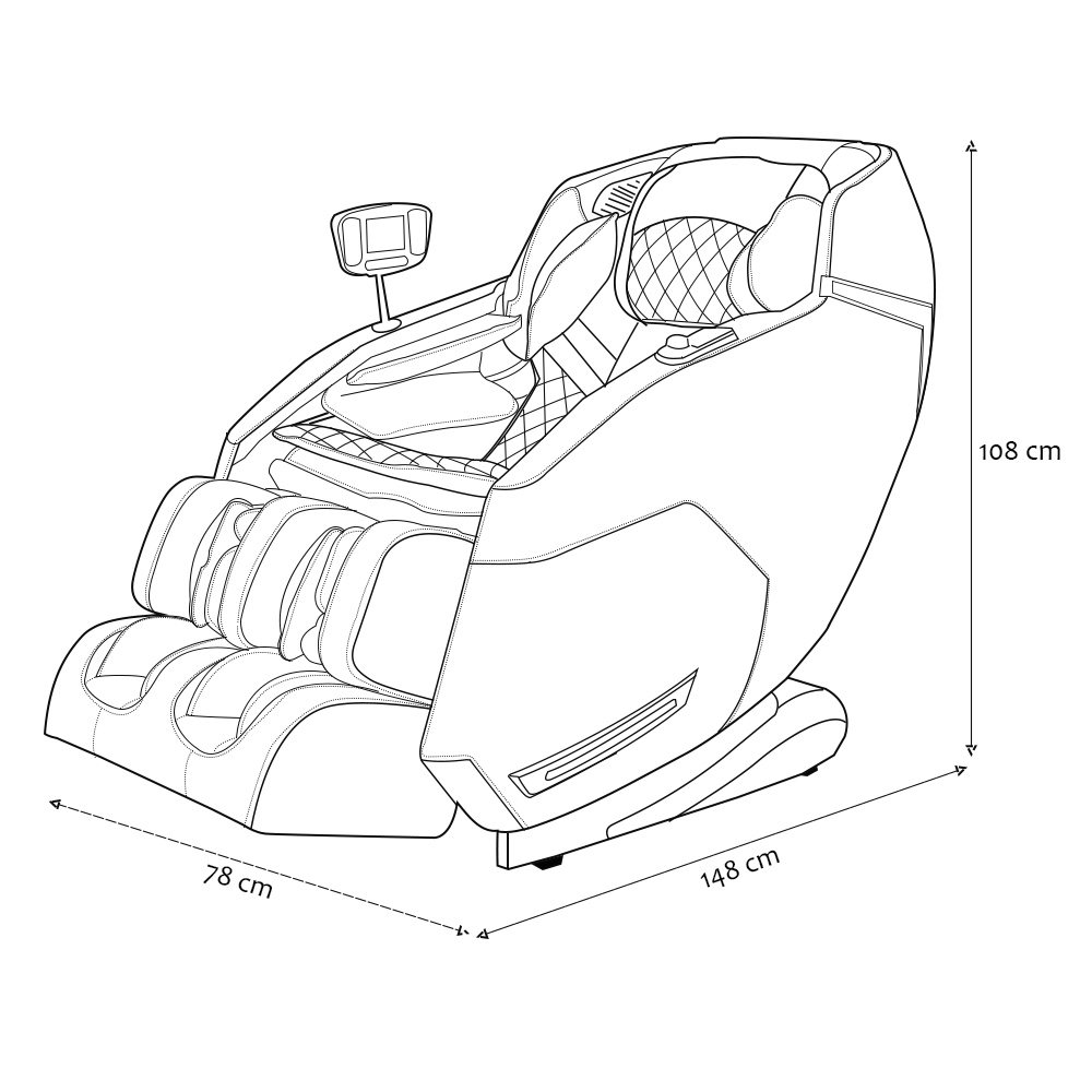 Poltrona de Massagem Elétrica 3D Marvin Reclinação Gravidade Zero Tela LCD PU Bege G94 - Gran Belo