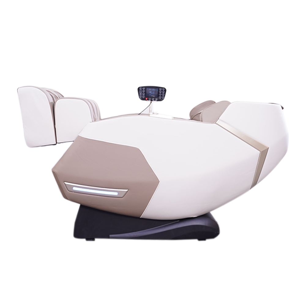 Poltrona de Massagem Elétrica 3D Marvin Reclinação Gravidade Zero Tela LCD PU Bege G94 - Gran Belo