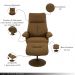 Poltrona de Massagem Reclinável Arizona Giratória com Puff para os Pés Pu Caramelo G56 - Gran Belo