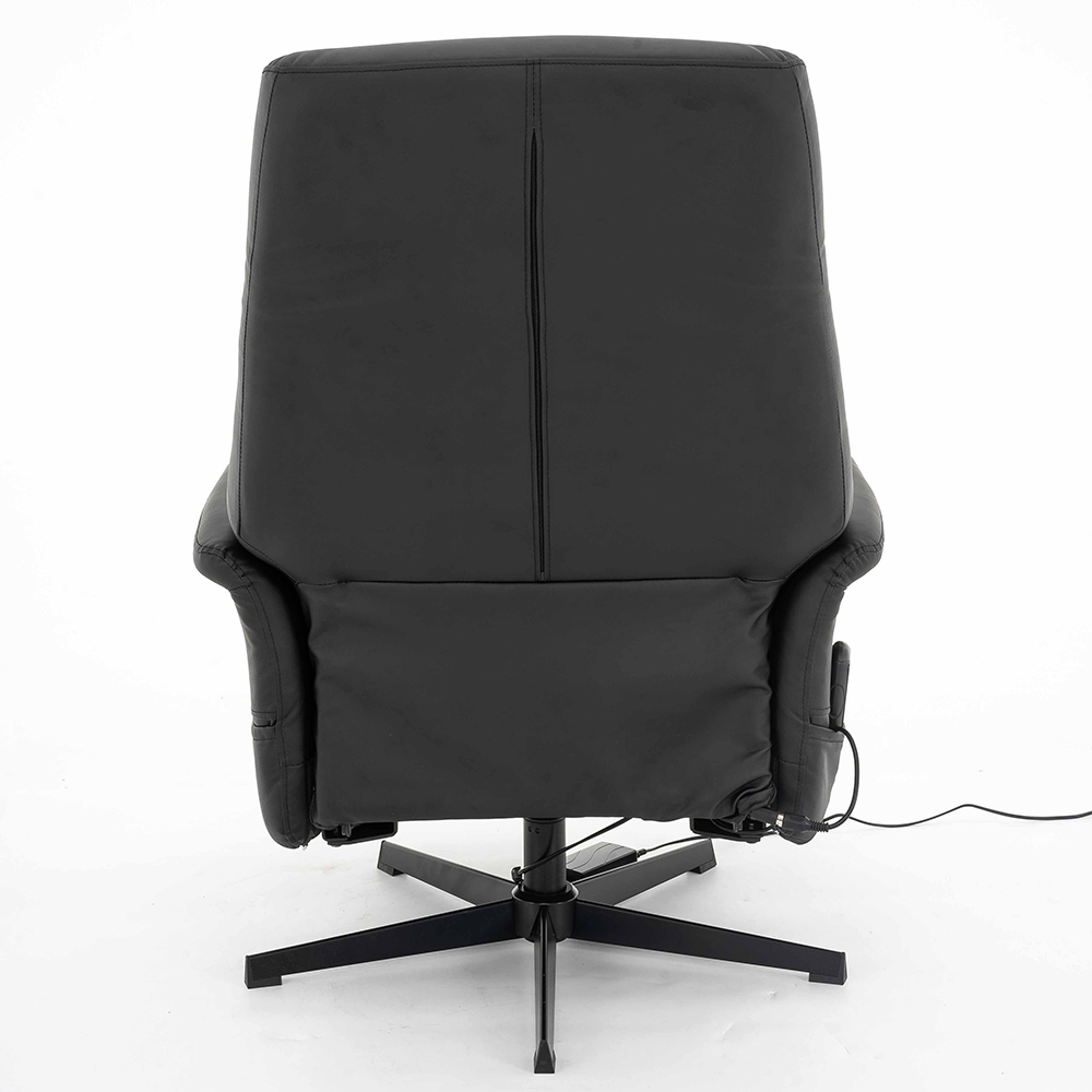 Poltrona de Massagem Reclinável Nevada Giratória com USB PU Preto G56 - Gran Belo